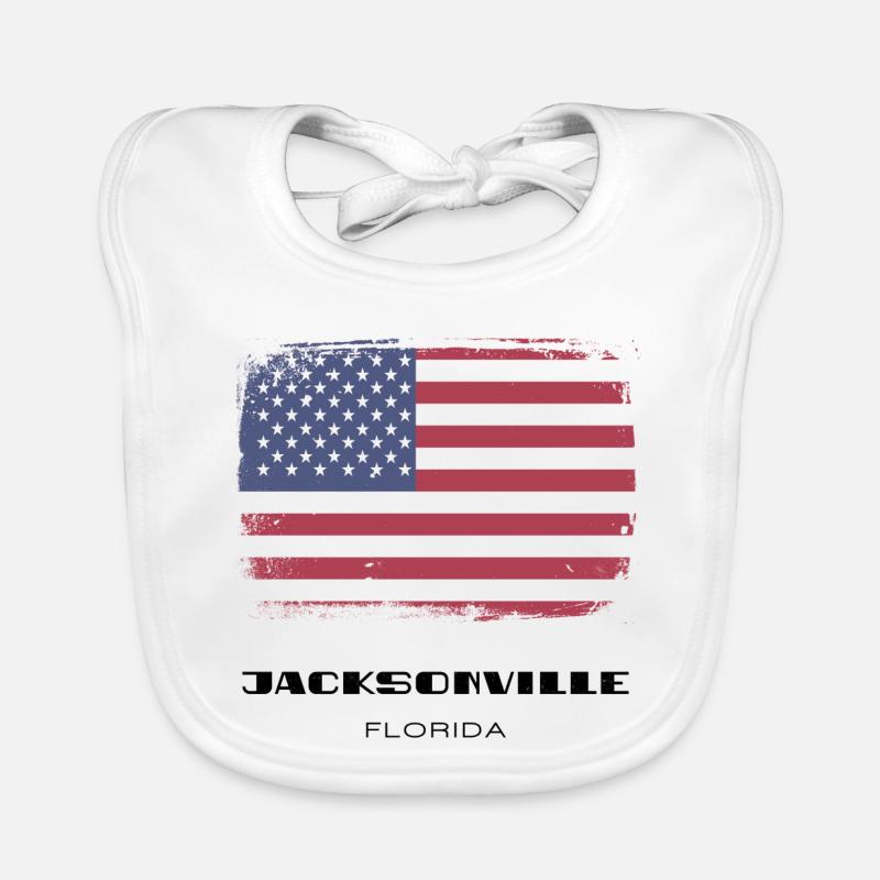 Jacksonville, Floride, États-Unis - Bavoir bio Bébé - blanc