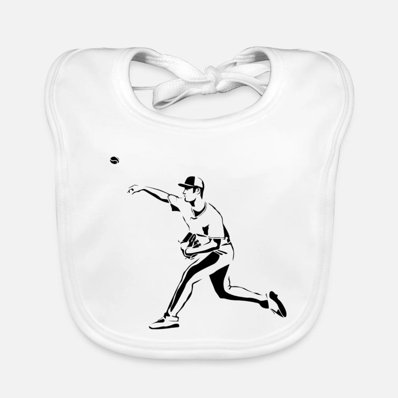 Baseball Pitcher Organic Baby Bibs