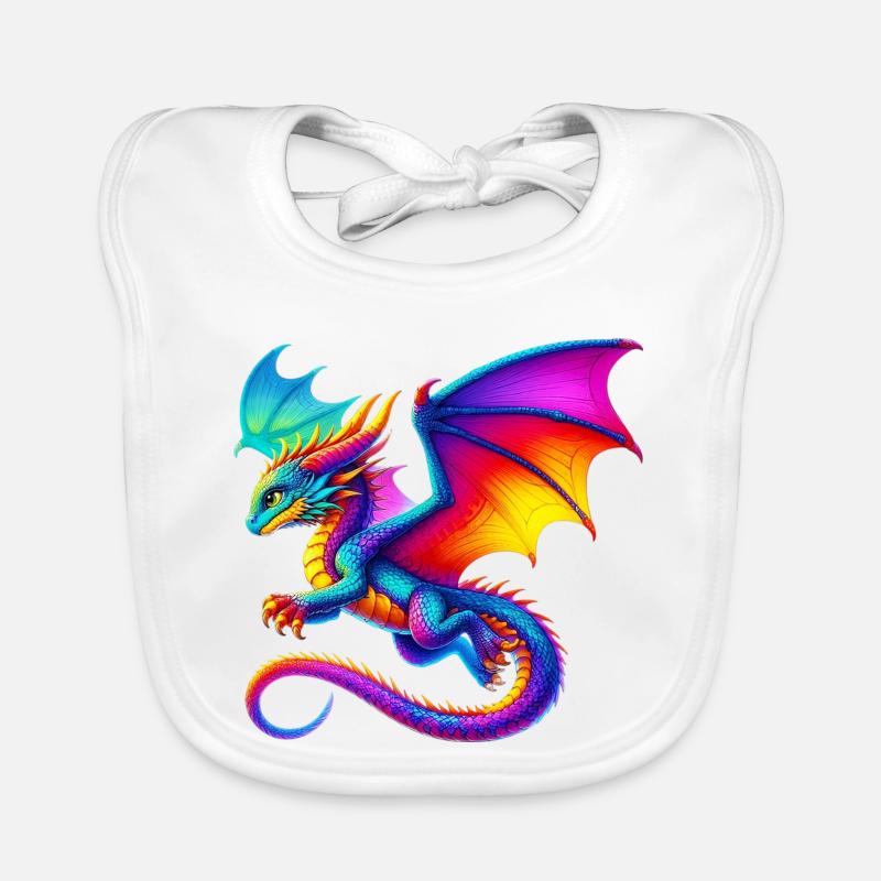 Drache - Baby Bio-Lätzchen - Weiß