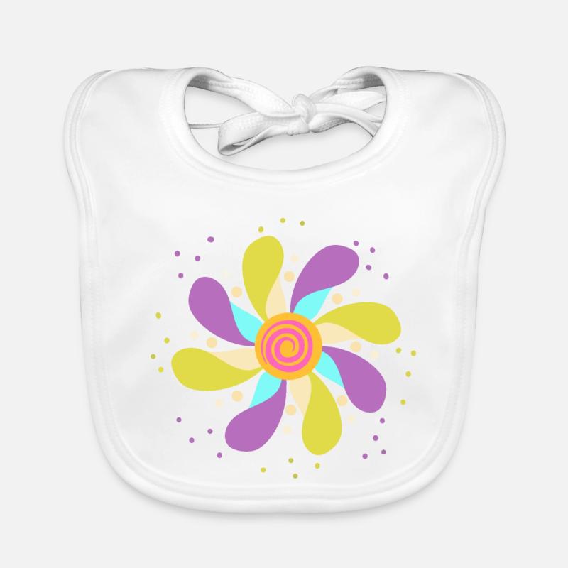 Bunte psychedelische Blume Baby Bio-Lätzchen