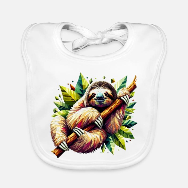Polygonal sloth Organic Baby Bibs
