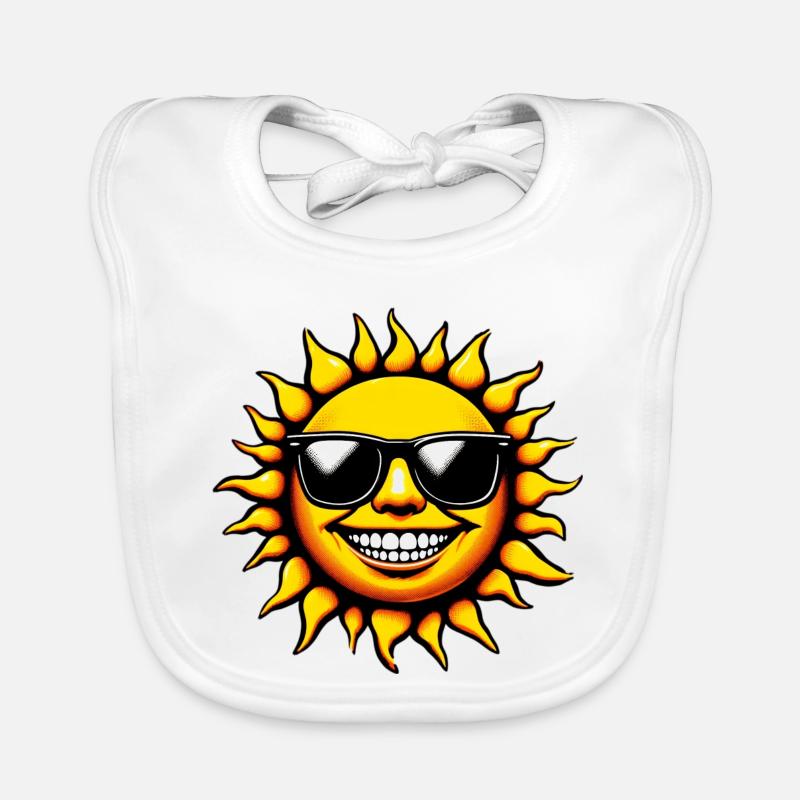 Sonne mit Sonnenbrille Baby Bio-Lätzchen