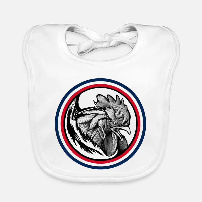 FREEBEAST COQ Bleu Blanc & Rouge Bavoir bio Bébé