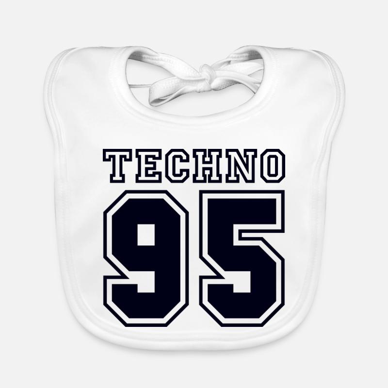 TECHNO 95 - Bavoir bio Bébé - blanc