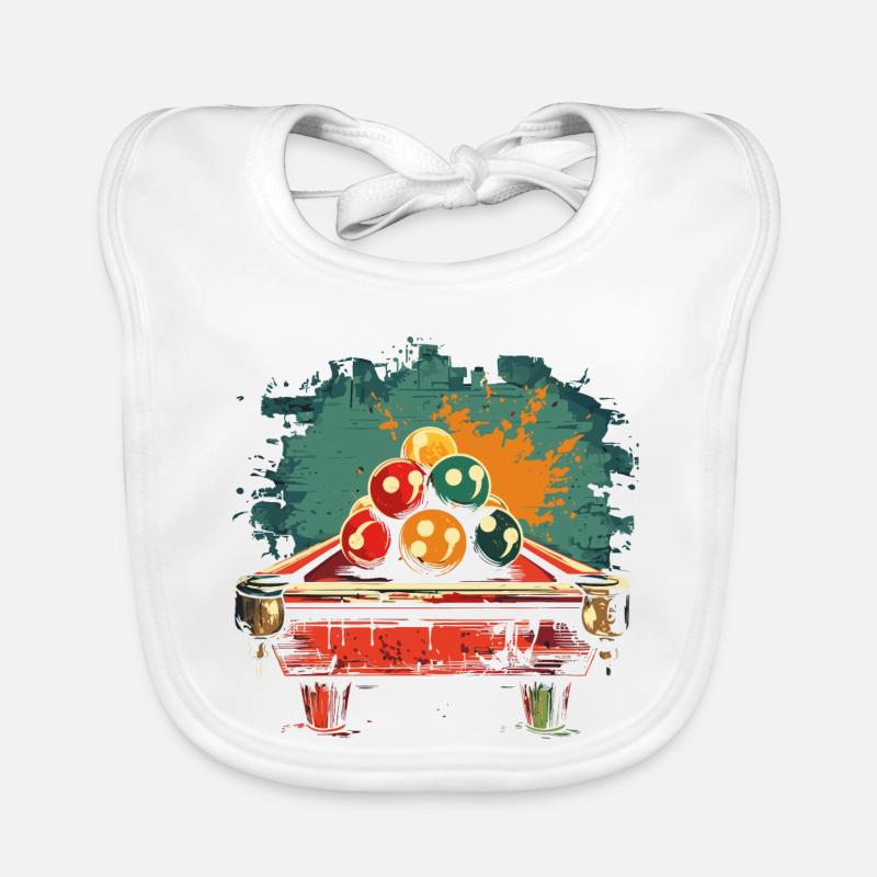 Billiard Comic Style Organic Baby Bibs