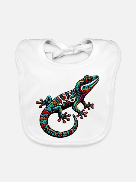 Gecko - Baby Bio-Lätzchen - Weiß