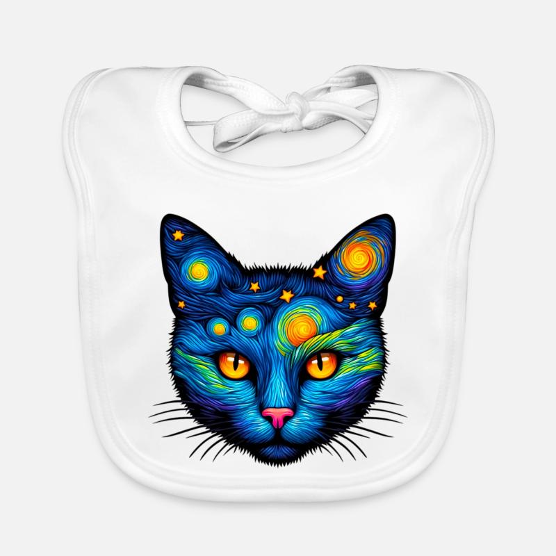 Katze - Baby Bio-Lätzchen - Weiß