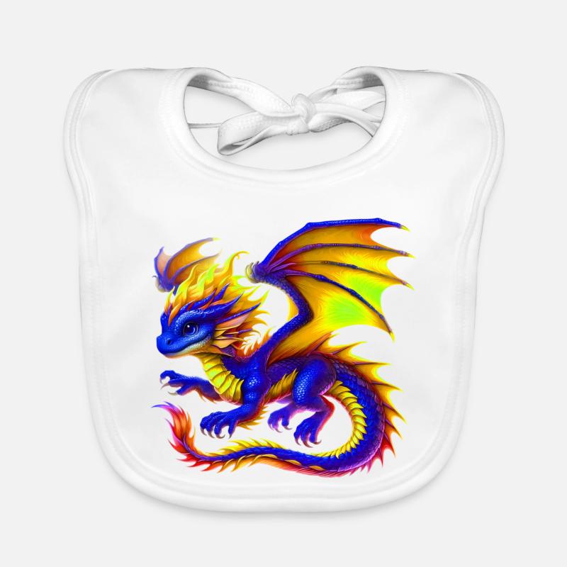 Drache - Baby Bio-Lätzchen - Weiß
