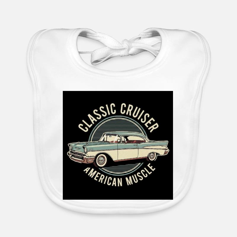 Classic American Muscle Cruiser Organic Baby Bibs