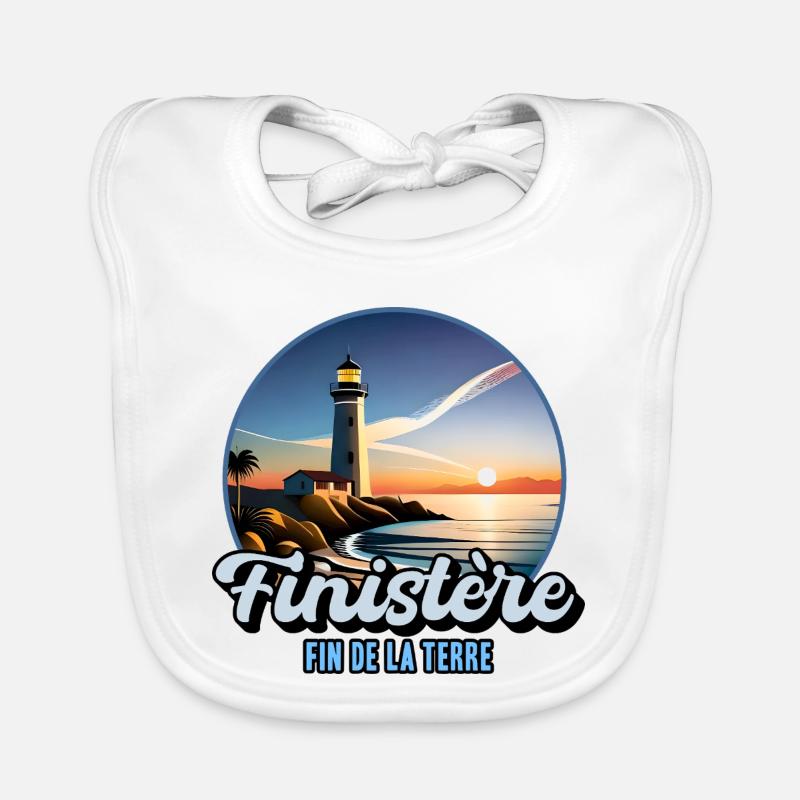 Finistère Bretagne Breton Lighthouses Pride Organic Baby Bibs