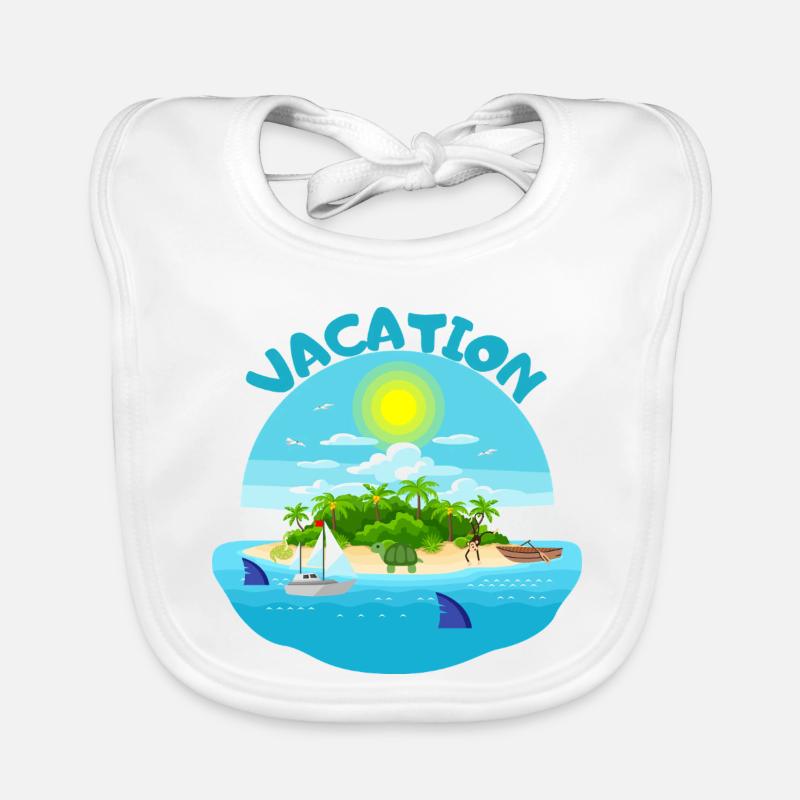 Conception de plage idyllique d’île tropicale Bavoir bio Bébé