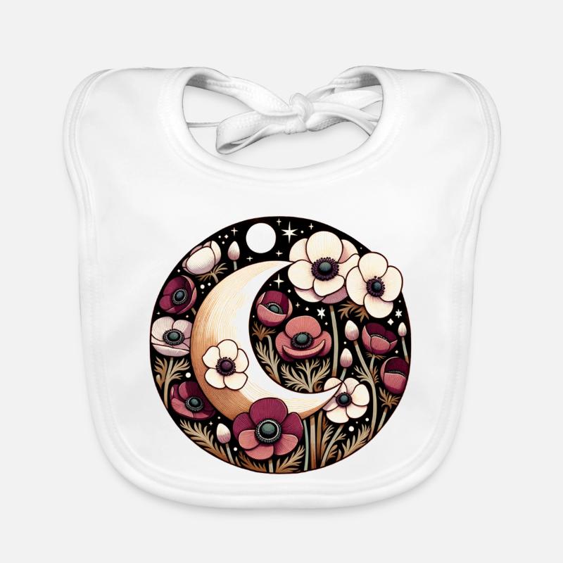 Moonlit Bloom Circular Organic Baby Bibs