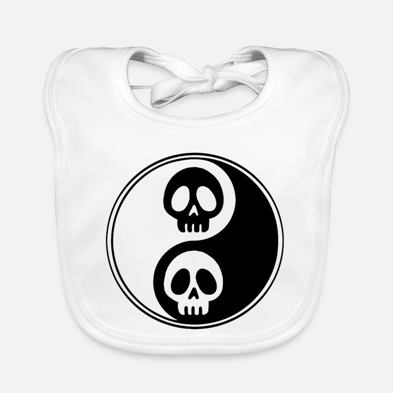 Crânes yin et yang Bavoir bio Bébé