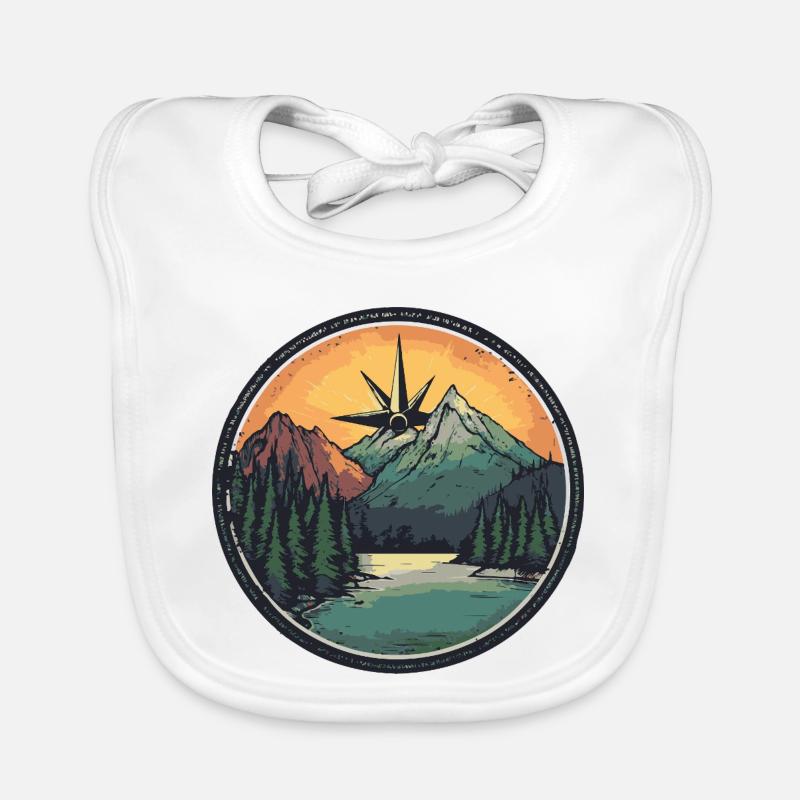 Berge Kompass Baby Bio-Lätzchen