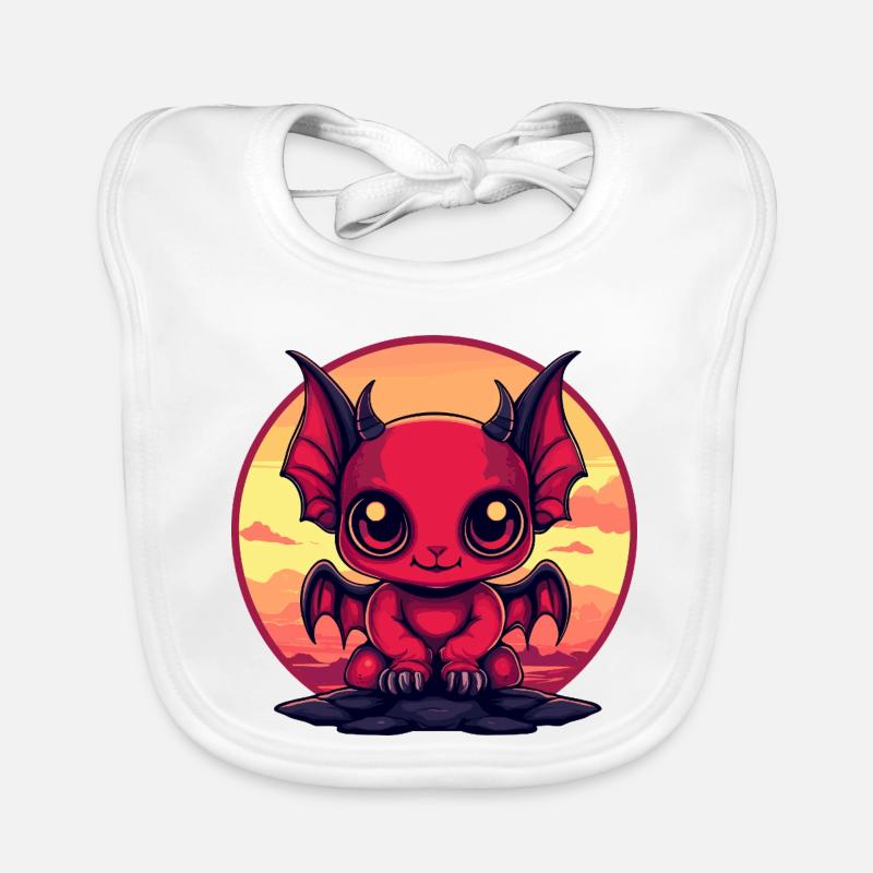Roter Dämonen-Kobold am Abend Baby Bio-Lätzchen