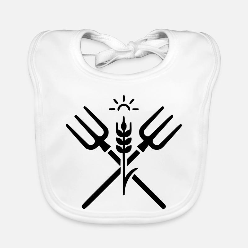 landwirtschaft bauer mistgabel logo Baby Bio-Lätzchen