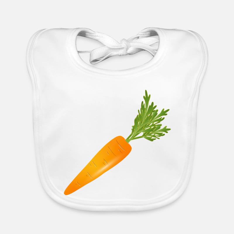 Bright orange carrot with green Organic Baby Bibs