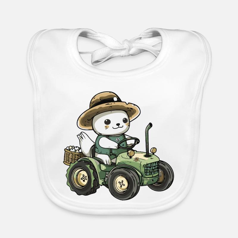 Robbe Tier Traktor Farmer Baby Bio-Lätzchen