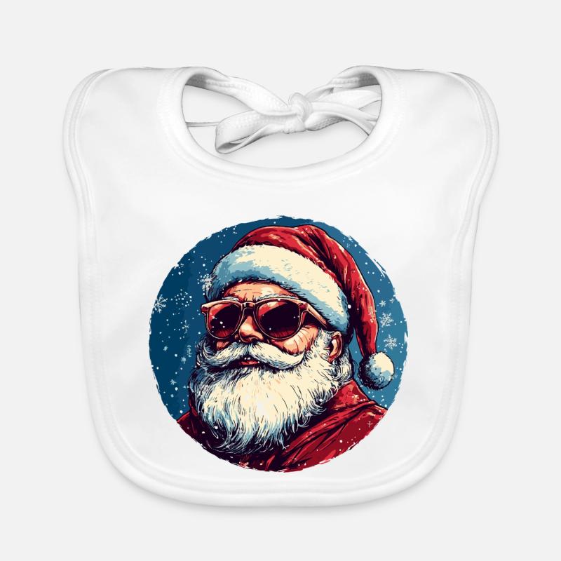 Le Père Noël avec des lunettes de soleil Bavoir bio Bébé