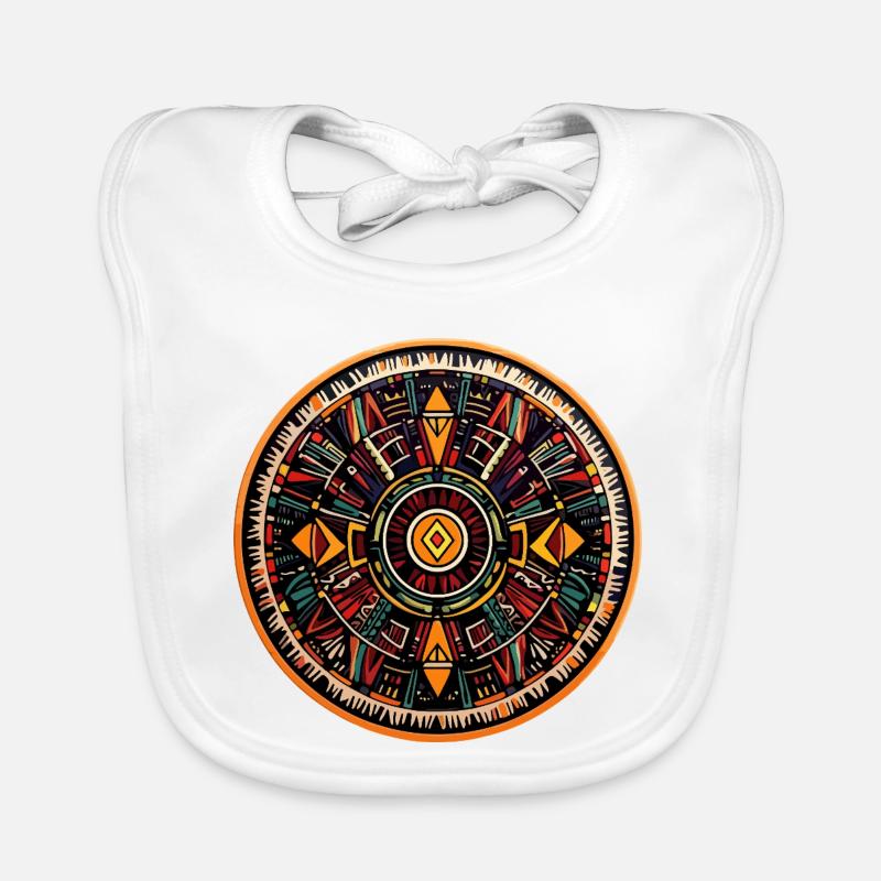 Mandala Feuerkreis - Baby Bio-Lätzchen - Weiß
