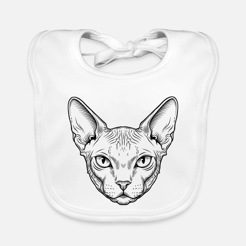 Chat Sphynx Bavoir bio Bébé
