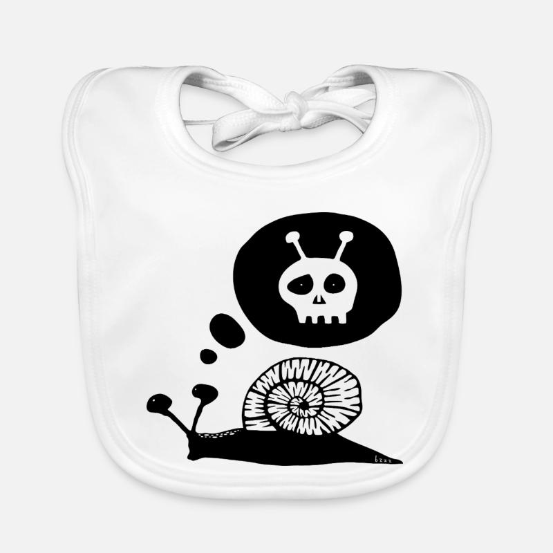 CAGOUILLE_bzzz_black - Baby Bio-Lätzchen - Weiß