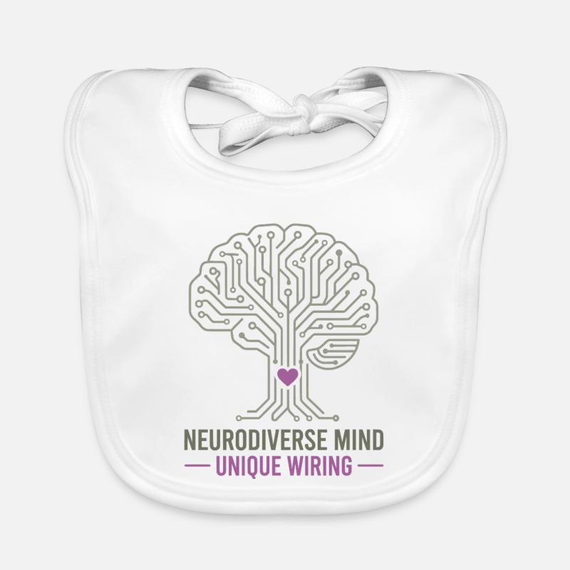 NEURODIVERSE MIND Unique Wiring Awareness  Organic Baby Bibs