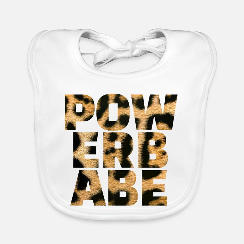 Power Babe Leopard Statement Baby Bio-Lätzchen