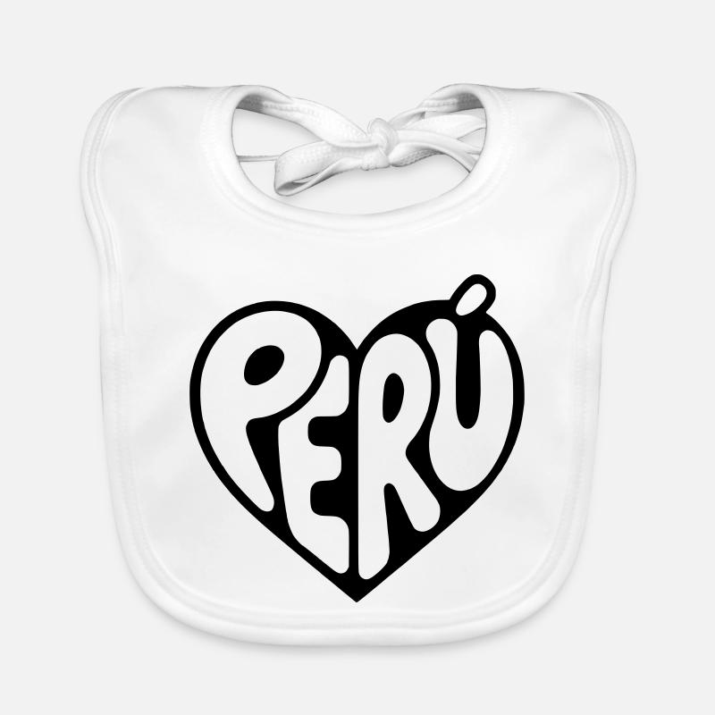 Typographie du cœur du Pérou Bavoir bio Bébé