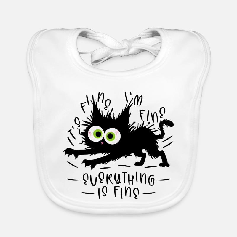 It's fine I'm fine Everything is fine - Cat Organic Baby Bibs