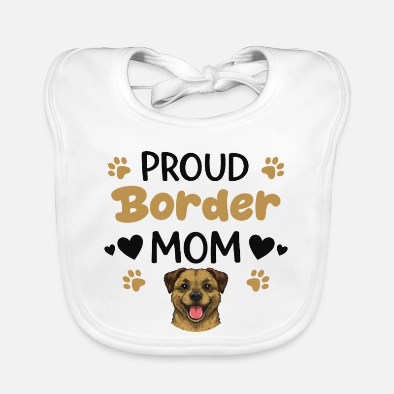 Fière maman de la frontière, Border Terrier Bavoir bio Bébé