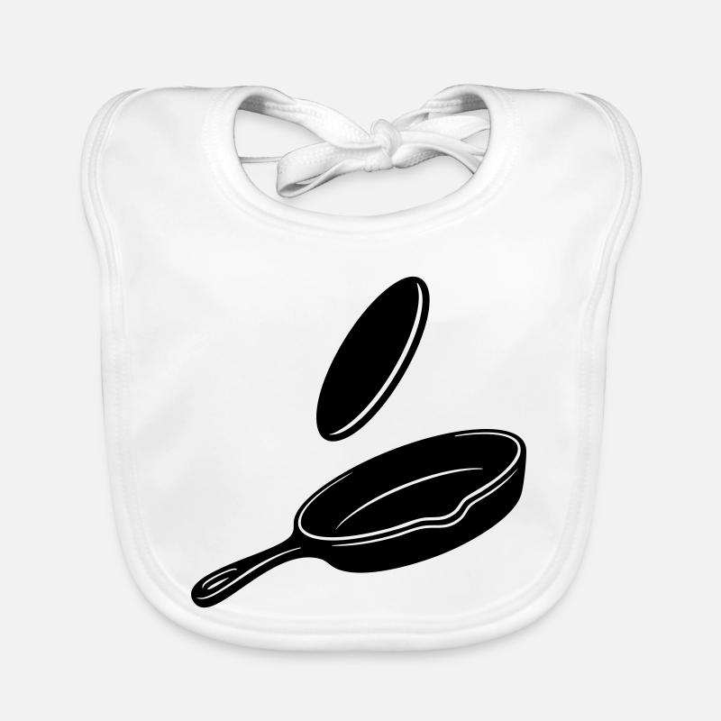 Pancake Flip Skillet Silhouette Organic Baby Bibs
