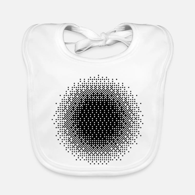 pixelated circle design Organic Baby Bibs
