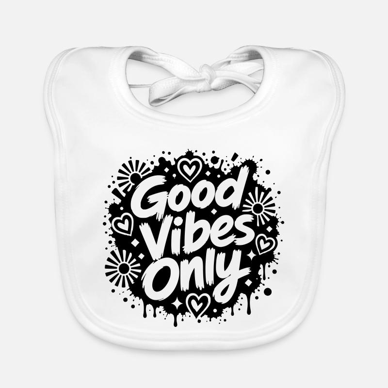 Good Vibe Only Graffiti Motif Bavoir bio Bébé
