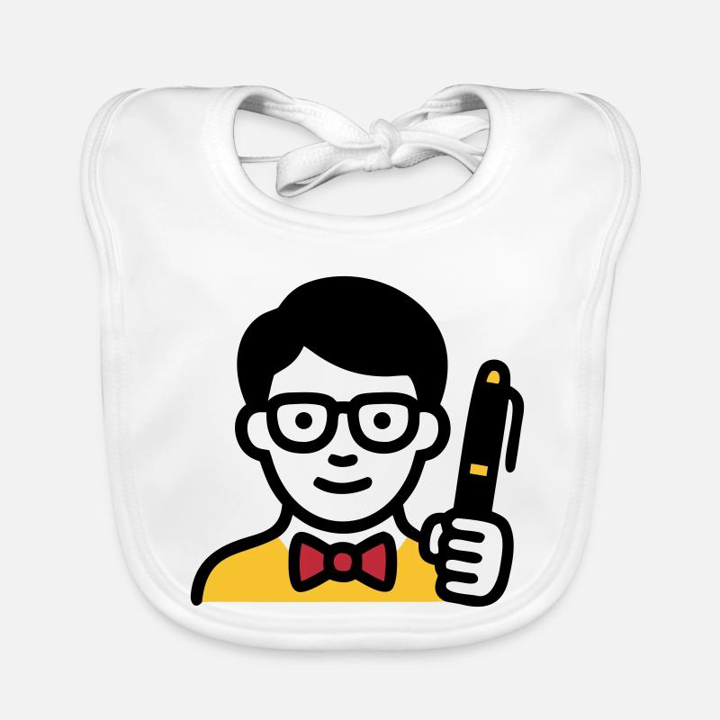 Professeur Professeur Bande dessinée Glasses Bavoir bio Bébé