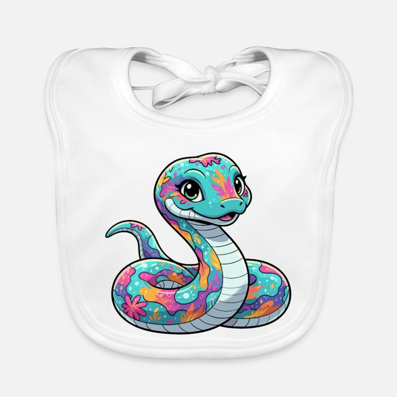 Serpent fleur coloré Bavoir bio Bébé