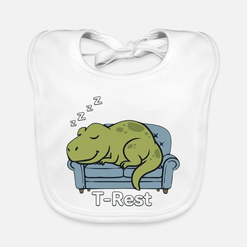 T-Rest Dino schläft auf der Couch Baby Bio-Lätzchen