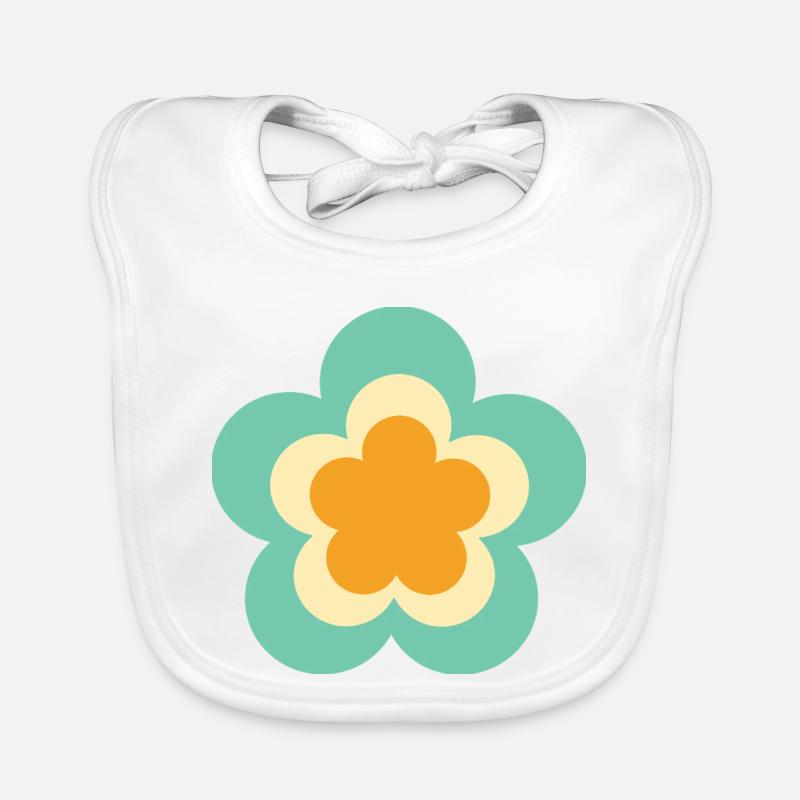 70s Flower Pattern Hippie Gift Organic Baby Bibs