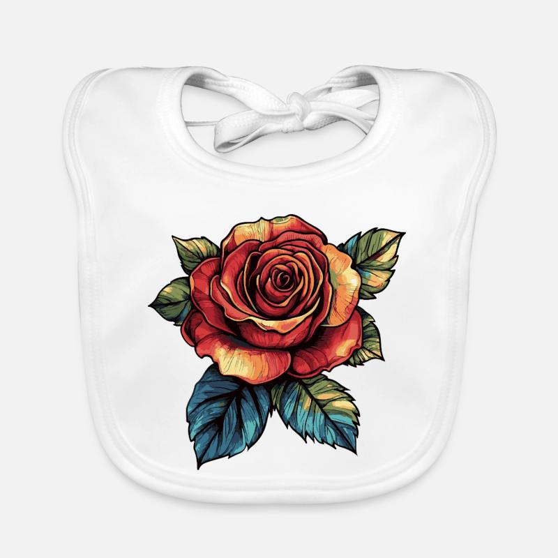 Rose Blume Baby Bio-Lätzchen