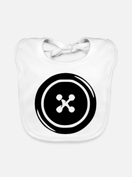 Handarbeit Knopf Geschenk Näherin - Baby Bio-Lätzchen - Weiß - Vorne