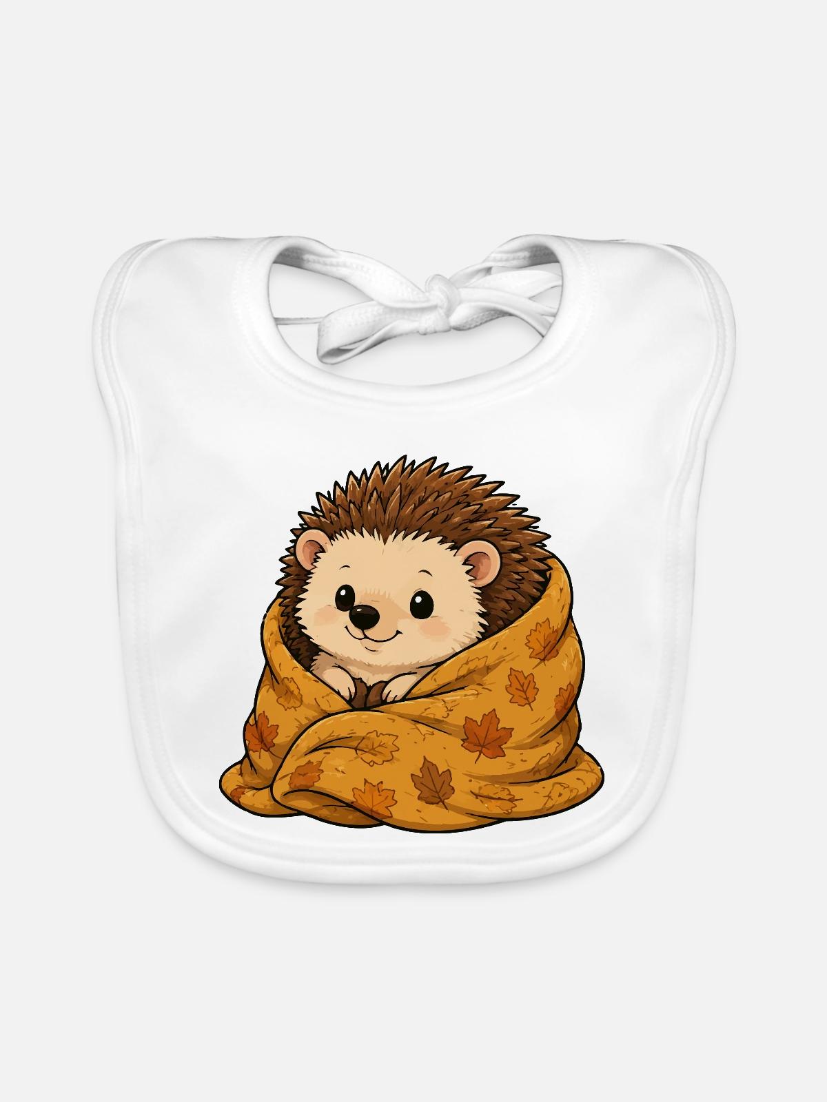 igel-decke - Baby Bio-Lätzchen - Weiß - Vorne