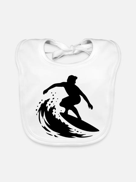 surfer_1 - Baby Bio-Lätzchen - Weiß - Vorne