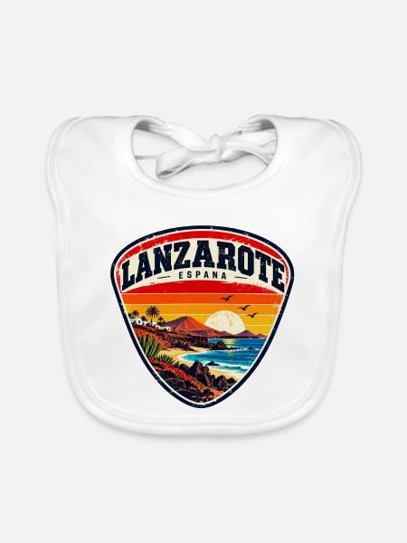 Lanzarote - Islas Canarias - Kanaren - Spanien - Baby Bio-Lätzchen - Weiß - Vorne