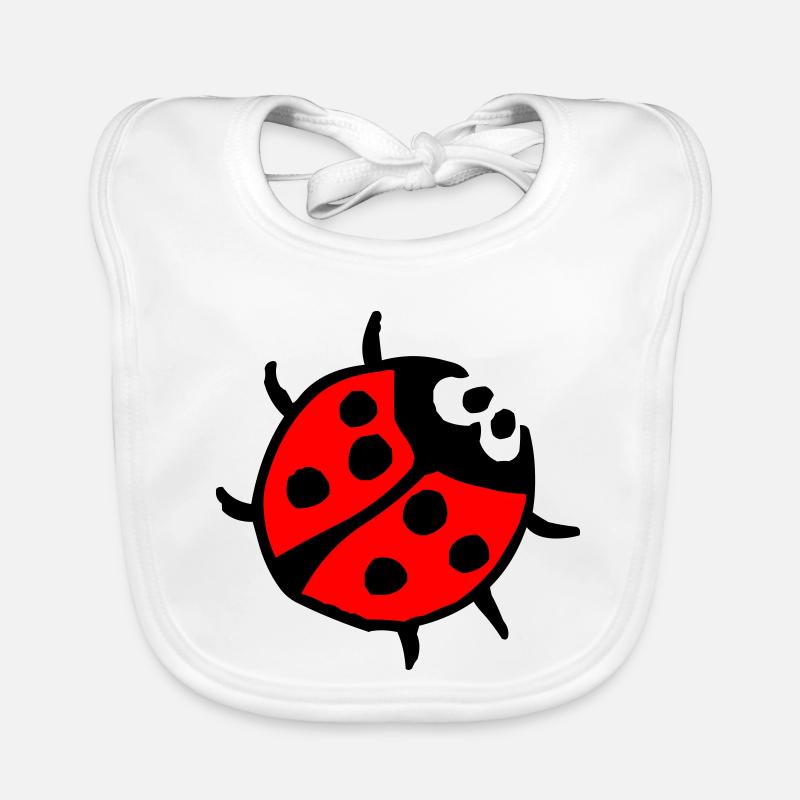 Vibrant Ladybug Spot Pattern Organic Baby Bibs