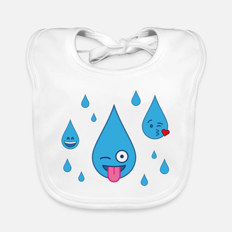 Rain is fun - Organic Baby Bibs - white