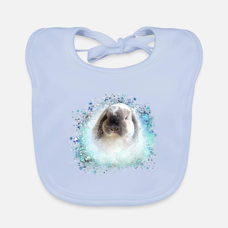 floppy ear, rabbit, graffiti, pink, rabbit Organic Baby Bibs