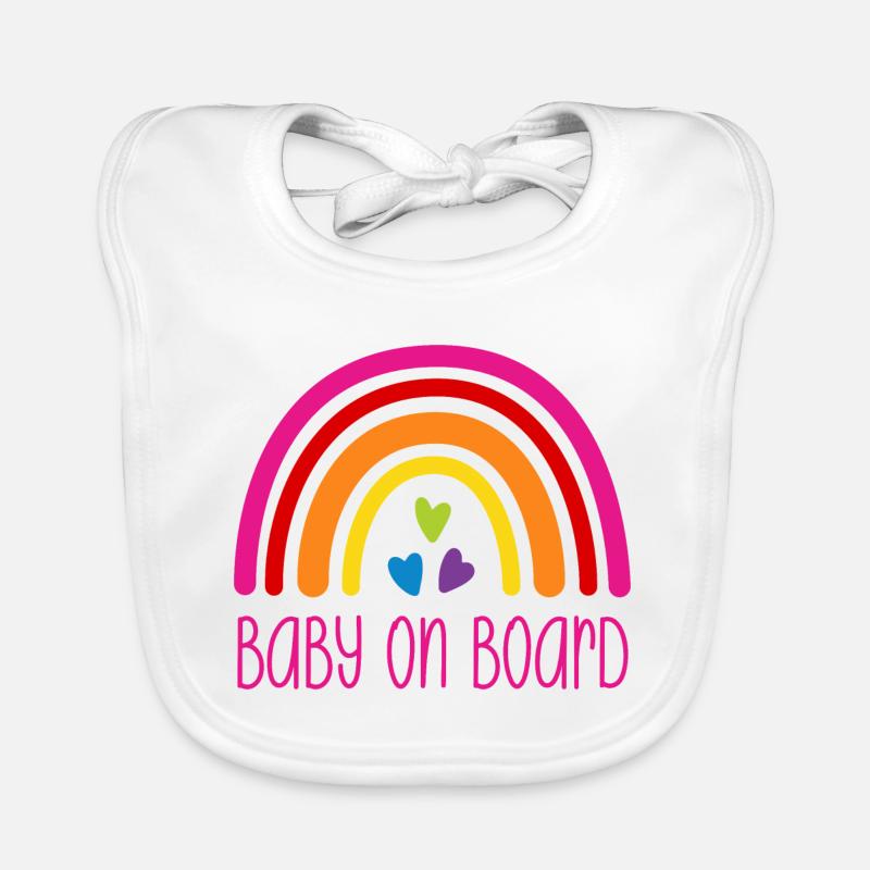Boho Regenbogen bunt - Baby on Board Baby Bio-Lätzchen