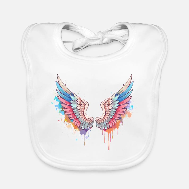 Angelwings,Angel Wings,Graffiti,Painting,Colorful Organic Baby Bibs
