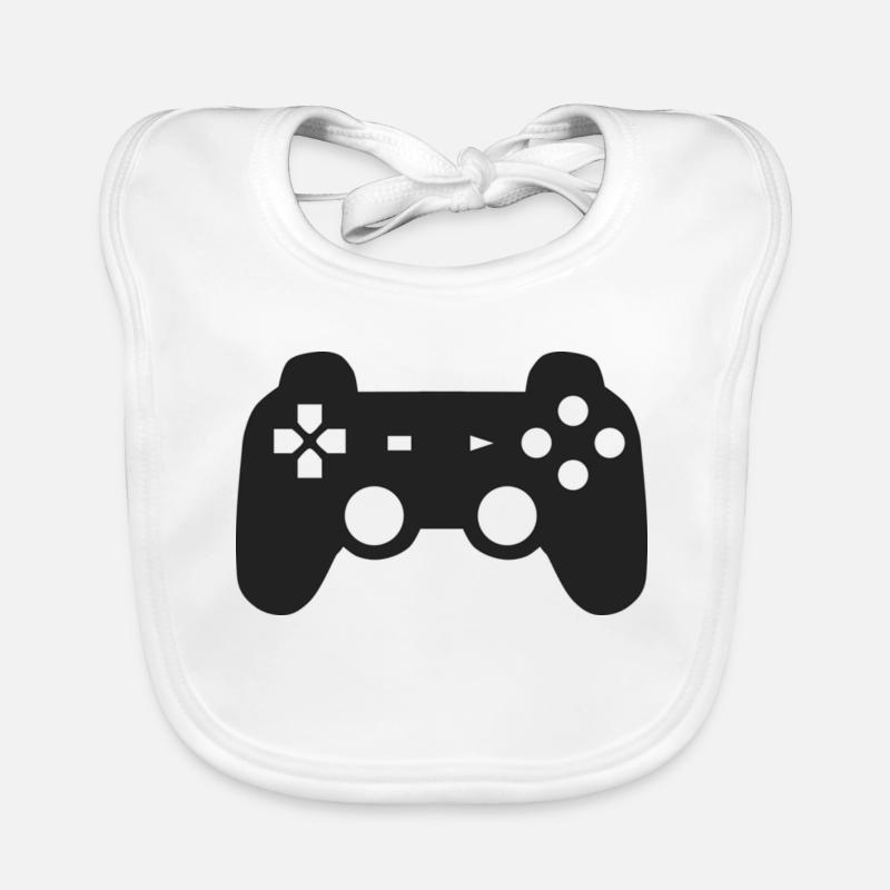 Schwarzer Spielkonsolen Controller Geschenk Idee Baby Bio-Lätzchen