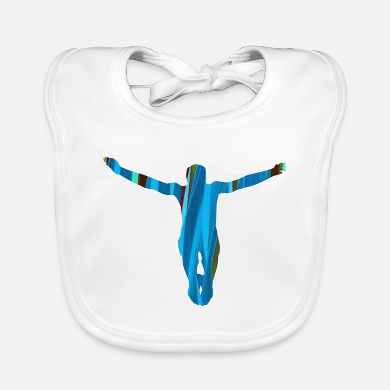 jump,cliffhanger,jumper,graffiti,blue Organic Baby Bibs